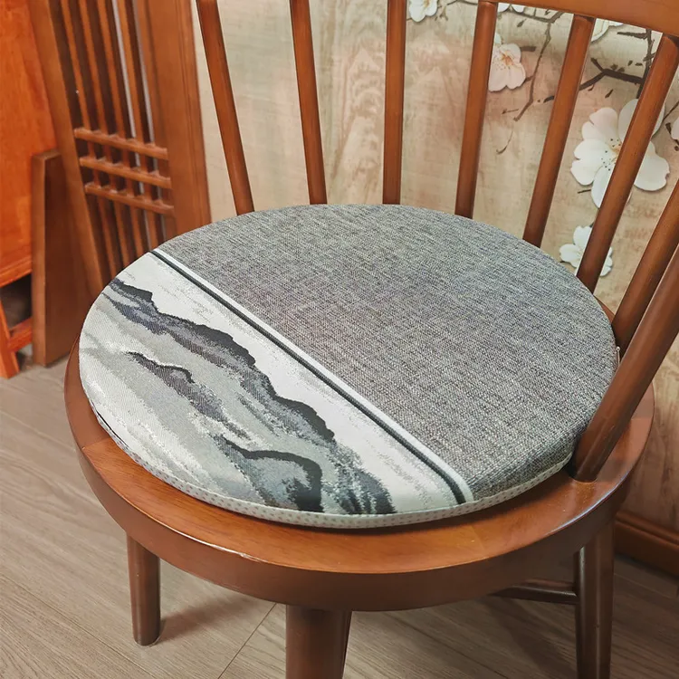 新中式圆形椅垫餐椅垫鼓凳圈椅藤椅茶椅茶凳垫防滑四季通用可定制