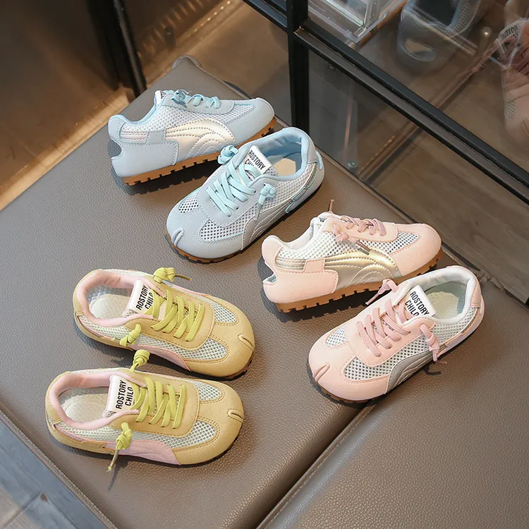 ABC儿童运动鞋单网透气2025春秋新款女童阿甘防滑女童德训童鞋