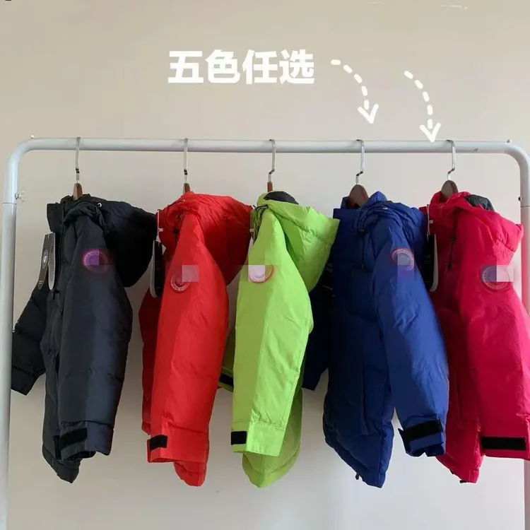 工厂订单冬季儿童防风连帽羽绒服五色亲子