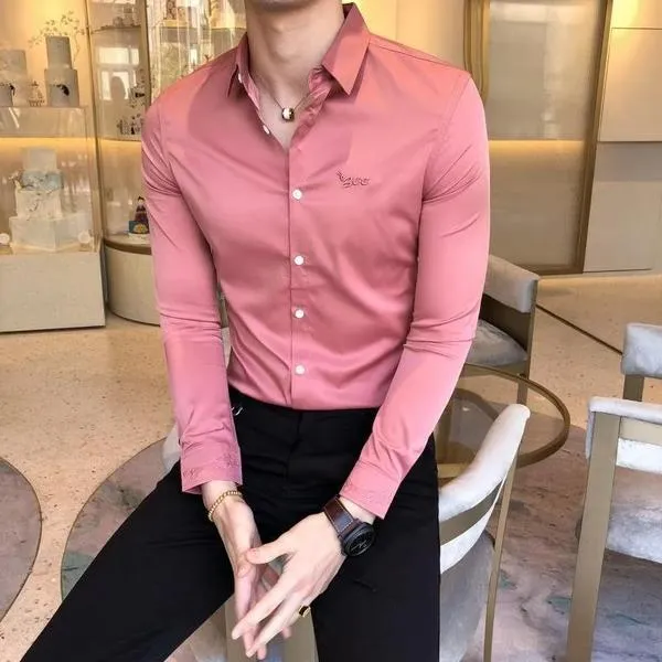 2023字母长袖衬衫日系港风ins宽松衬衣男生夏季潮流百搭休