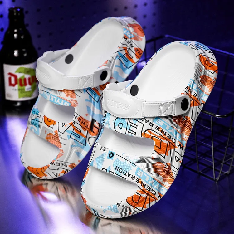 软底夏季潮流露趾厚底沙滩胶粘鞋潮流时尚沙滩鞋休闲一字拖凉鞋