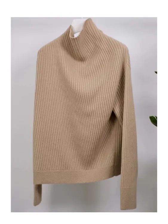 L0R0P1ANA羊绒半高领慵懒风毛衣女款简约通勤秋冬显瘦