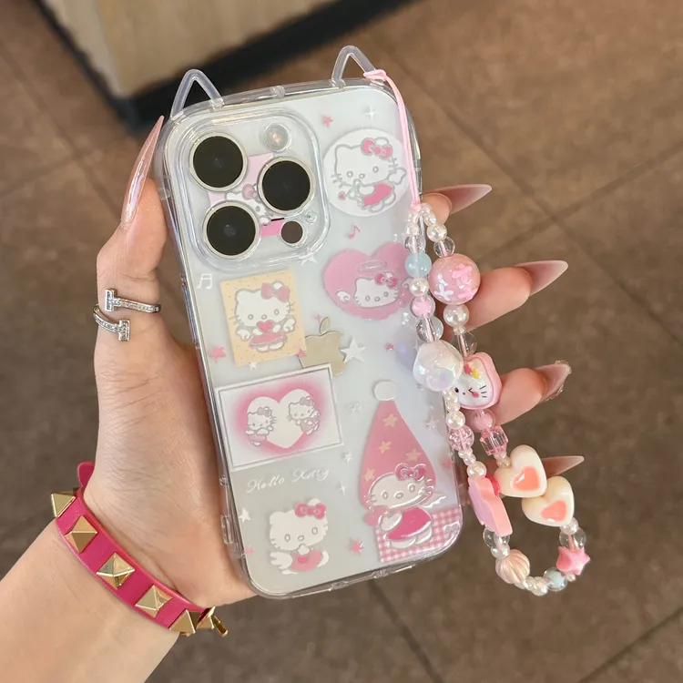 SMBLCE高帽天使kt挂链适用iPhone16/15promax猫耳手机壳苹果14/13