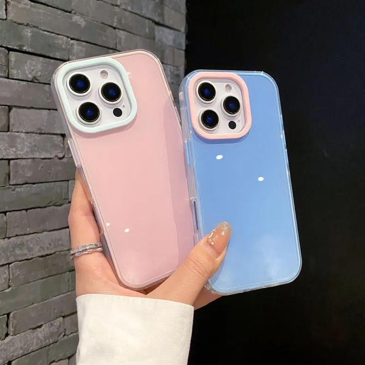 多巴胺二合一撞色16pro果冻适用15proMax苹果手机壳新款14简约13p