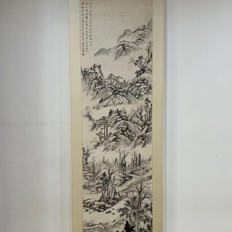 秦炳文山水立轴 尺寸180/44