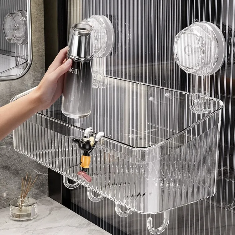 吸盘置物架免打孔卫生间厕所洗手洗漱台浴室壁挂式墙上收纳盒架子