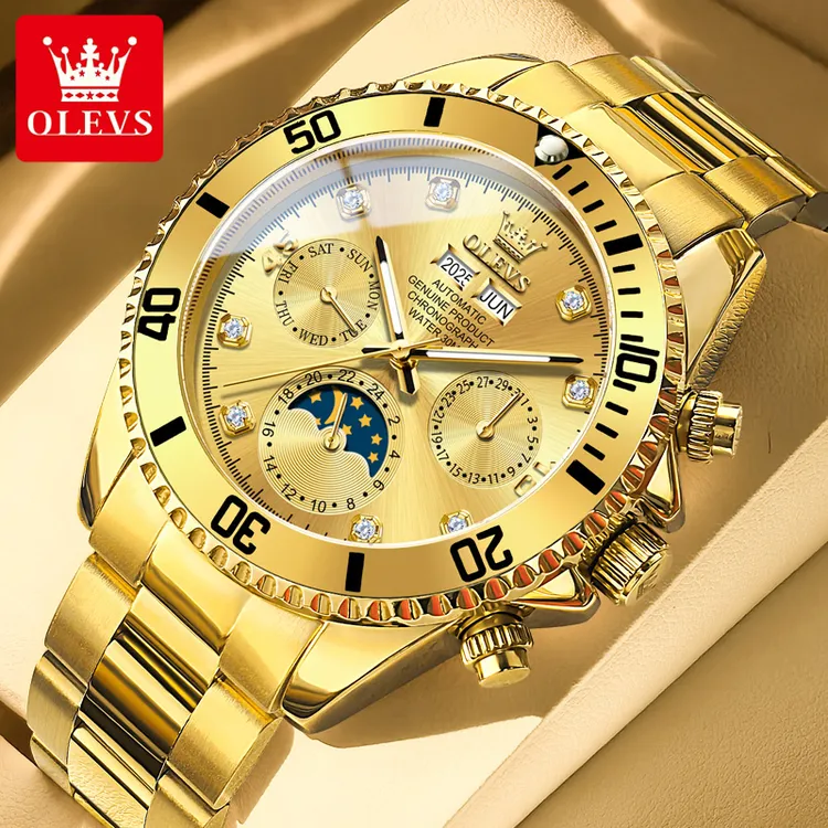 2025款镶钻金水鬼男士手表男款品牌全自动机械表高档奢华腕表金表