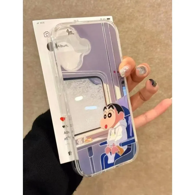 GGBond车窗雪景小新流沙手机壳适用苹果16小米17vivo华为P80oppo