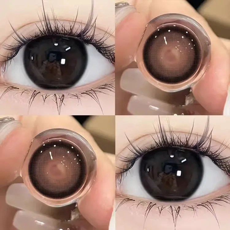 琪瞳半年抛奶球黑美瞳黑色幼态大小直径百搭素颜隐形眼镜自然水润