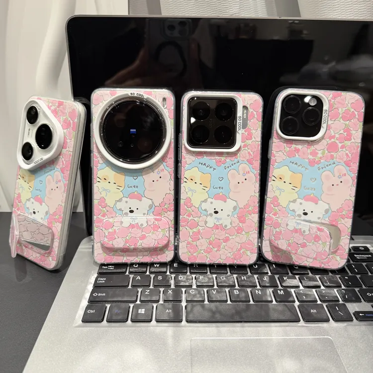 爱心花朵猫咪彩银适用苹果/华为/荣耀/OPPO/VIVO/小米手机壳防摔