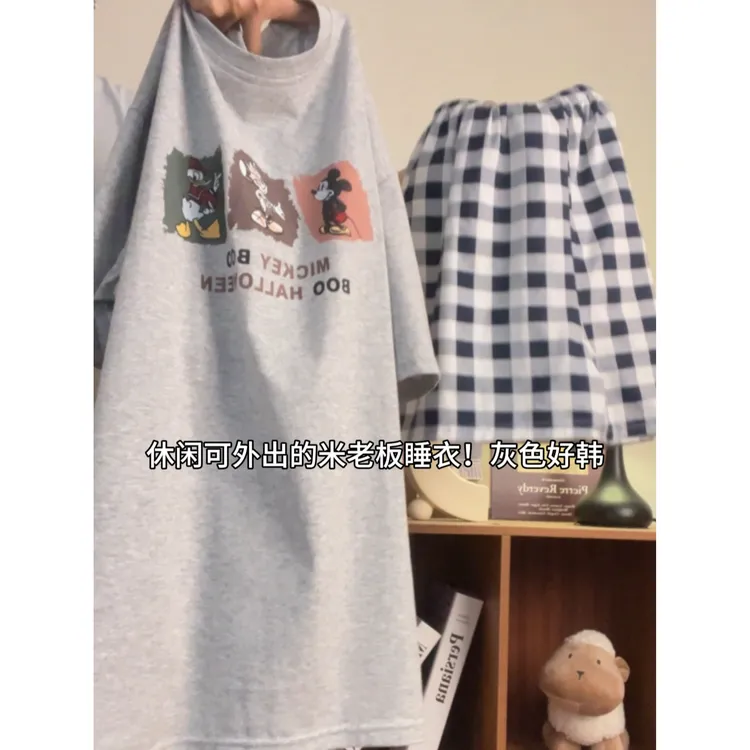 睡衣女夏季薄款短袖套装2025新款可爱公主风少女感爆款家居服老鼠