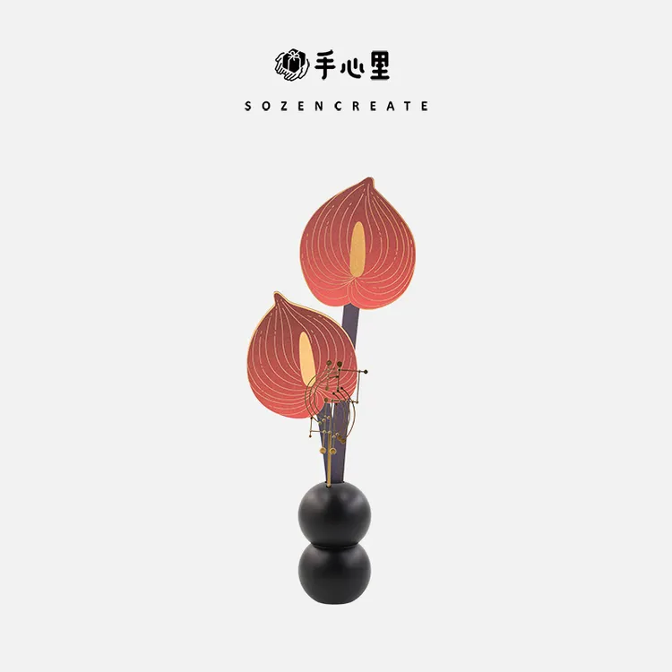 手心里熠熠之心·红掌花卡无火香氛摆件创意礼盒送朋友生日礼物