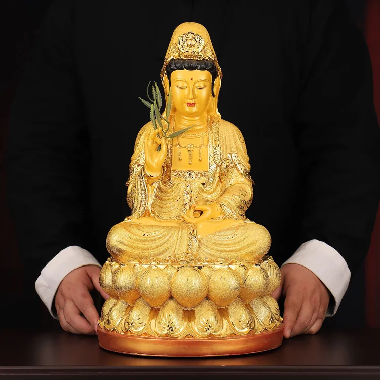 观音菩萨家用客厅摆件工艺品乔迁新居店铺开业用品精致中式装饰品