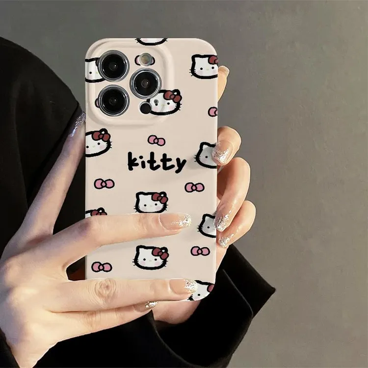 可爱卡通kt猫适配苹果16手机壳华为vivo小米oppo创意小众全包菲林