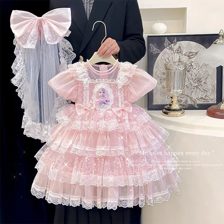 冰雪奇缘爱莎公主裙女童2026秋季夏装新款儿童礼服篷篷纱裙连衣裙
