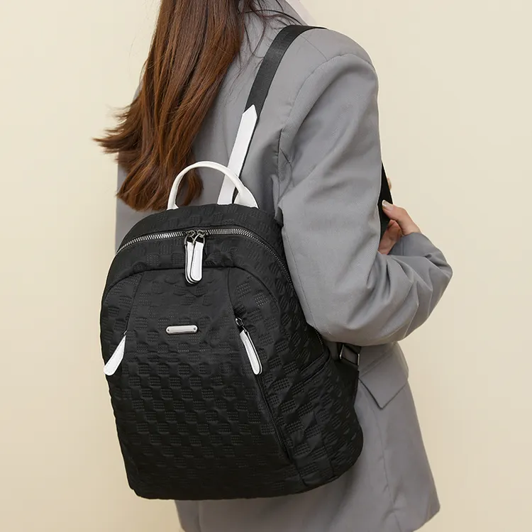 双肩包女百搭时尚背包运动休闲户外妈妈款旅游出差防水尼龙双肩包