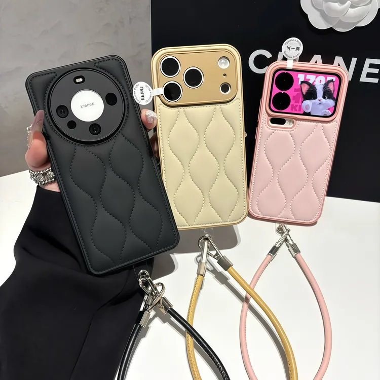 秋冬羽绒服挂绳适用苹果16/17手机壳iPhone15小米14vivoppo华为潮