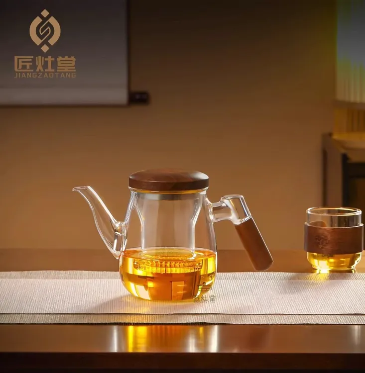 耐热玻璃公道杯带把茶海分茶器家用茶具茶海茶漏茶具