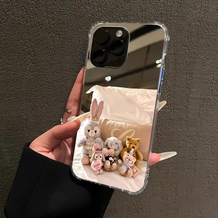 治愈可爱动物适用iPhone16苹果17promax手机壳镜面15星黛露14公仔