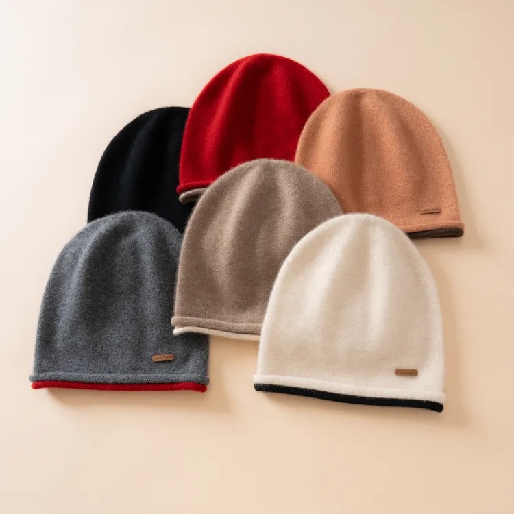 秋冬新款100%纯山羊绒帽子男女同款百搭保暖护耳针织毛线堆堆帽
