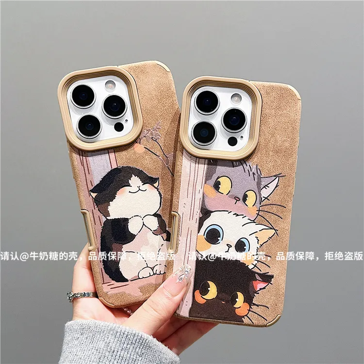 大孔翻毛皮适用苹果16/iPhone/华为荣耀/小米/手机壳Pura70防摔潮