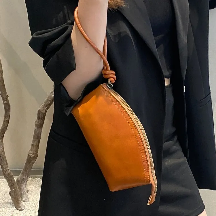 2025新款头层小牛皮大容量百搭气质简约女士欧美晚宴手机包