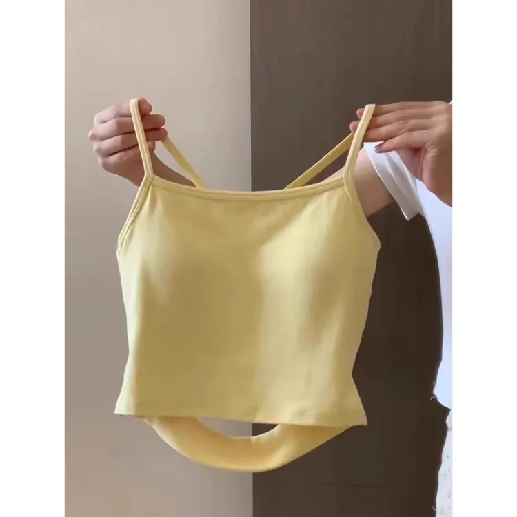 美式辣妹性感纯色吊带背心女新款修身显瘦美背外穿短款上衣潮