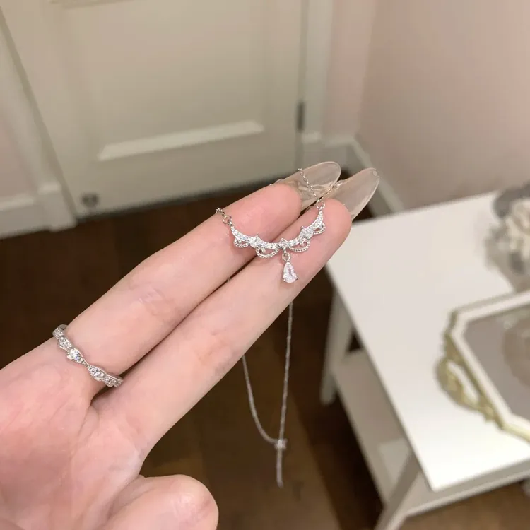 Kise 钛钢项链 清冷感蕾丝项链女ins风锁骨链气质轻奢小众百搭