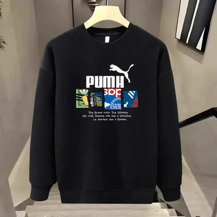 潮牌卫衣男款秋冬季2025新款休闲加绒圆领青少年长袖上衣