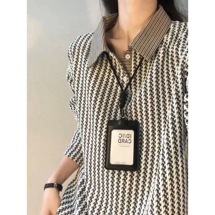 美式复古polo领卫衣男高级感鱼骨纹t恤长袖打底衫秋季宽松上衣潮