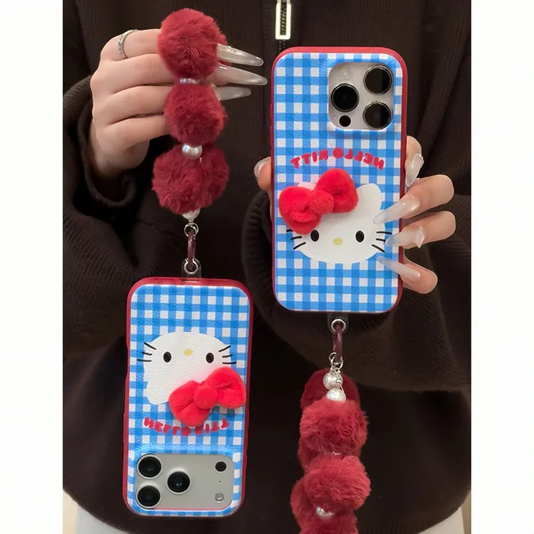 雅天立韩风格纹蝴蝶结KT适用苹果17华为P70秋冬手机壳vivoppo小米