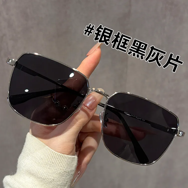 男士偏光太阳镜大脸防紫外线潮流时尚百搭高级感细边框方形太阳镜商品图