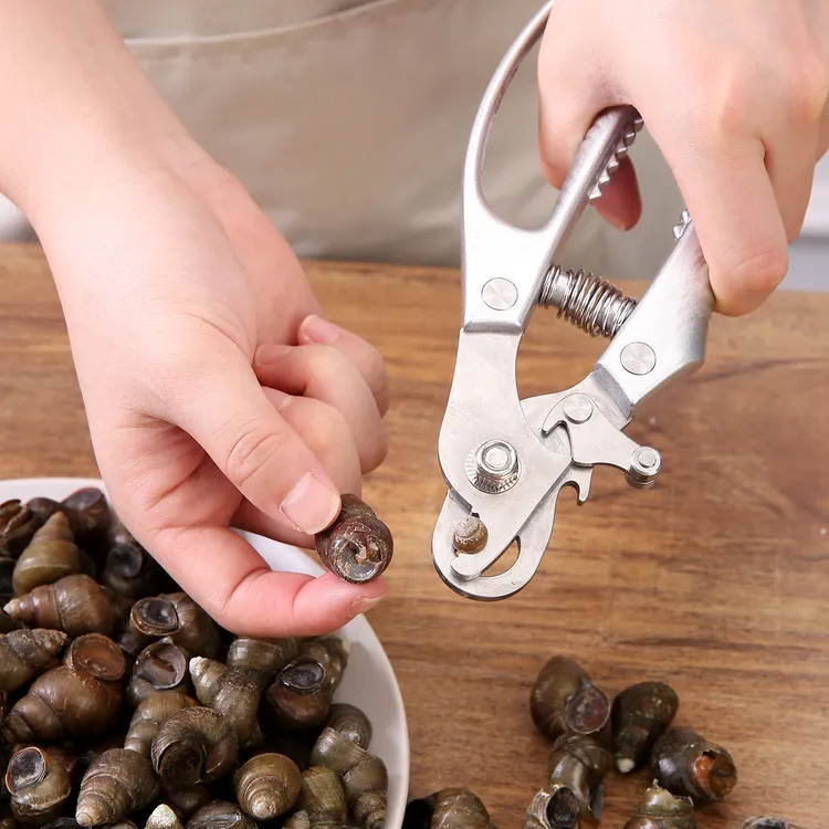 田螺去尾钳不锈钢剪螺蛳尾专用剪刀自动回弹螺蛳省力专用剪屁股夹