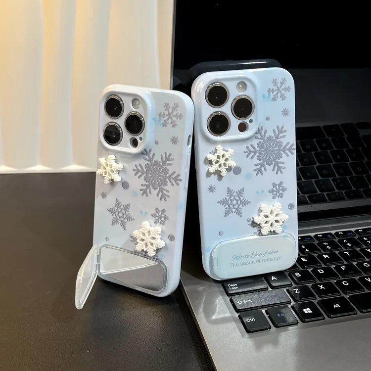 冬日氛围感立体雪花适用苹果iPhone16手机壳华为P70vivoppo小米15