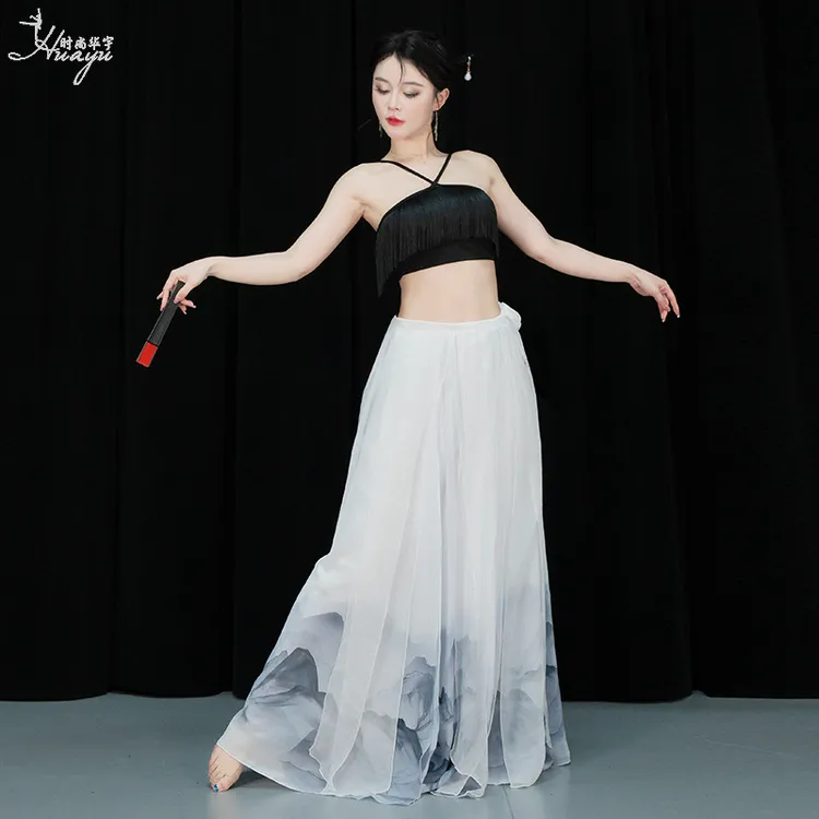 中国风古典舞身韵服装仙气渐变飘纱裙裤练功服专业舞台演出服套装