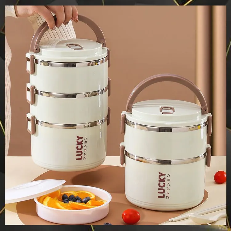 饭盒一层三层四层多层便当盒不锈钢饭盒大容量双层便携密封餐盒