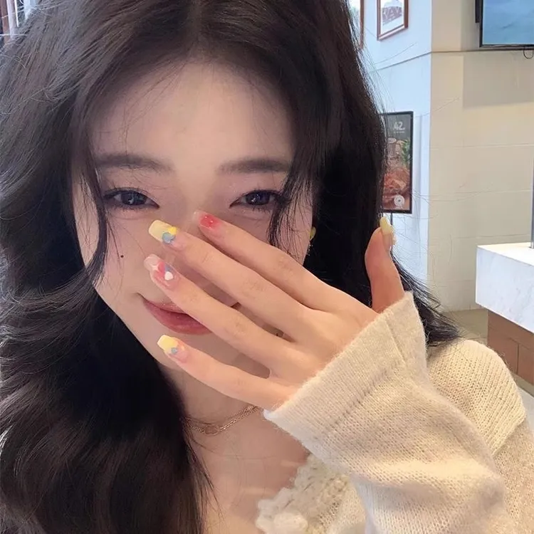 手工穿戴甲甜美小清新光疗美甲贴片可拆卸假指甲