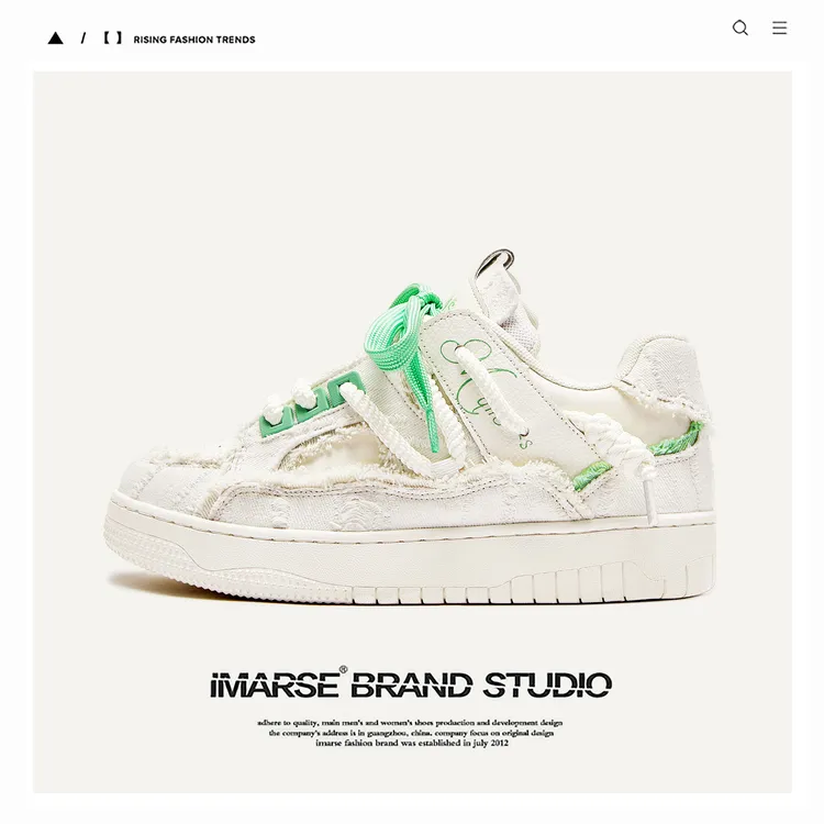 琢家破坏美学系列国潮爆款新款潮流防滑耐磨增高低帮板鞋白男鞋子