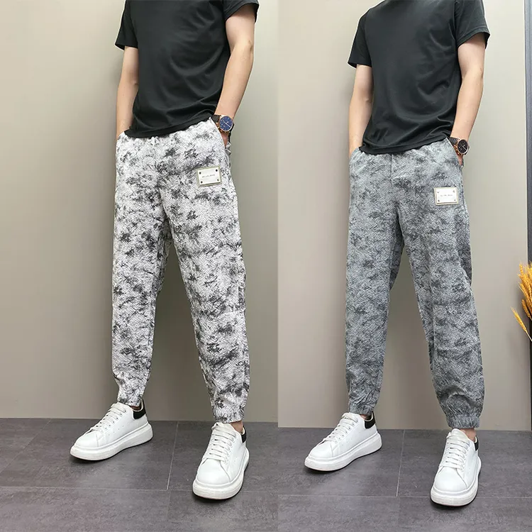 2025年夏季薄款个性设计感痞帅绣标美式机能高街伞兵休闲束脚裤男