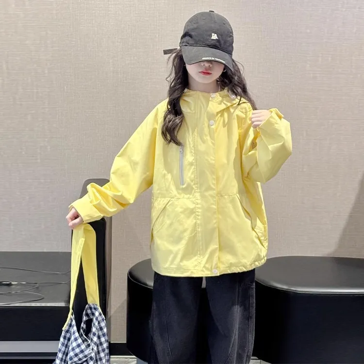 女童外套春秋款2025新款儿童女孩大童春装冲锋衣洋气童装上衣春季