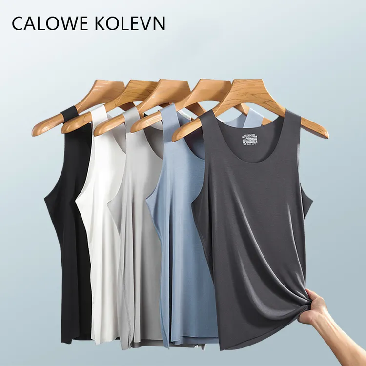 CALOWE KOLEVN莫代尔男背心冬季薄款无袖打底衫健身汗衫衬衫内搭
