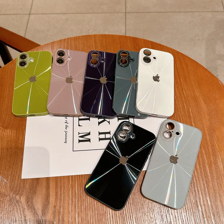 炫彩极光CD纹适用苹果16promax手机壳小众iPhone15创意14个性13女