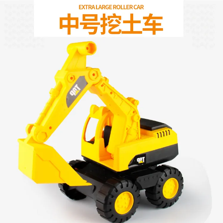 热销新品儿童中号沙滩工程车玩具宝宝玩沙子惯性车挖掘机模型玩具