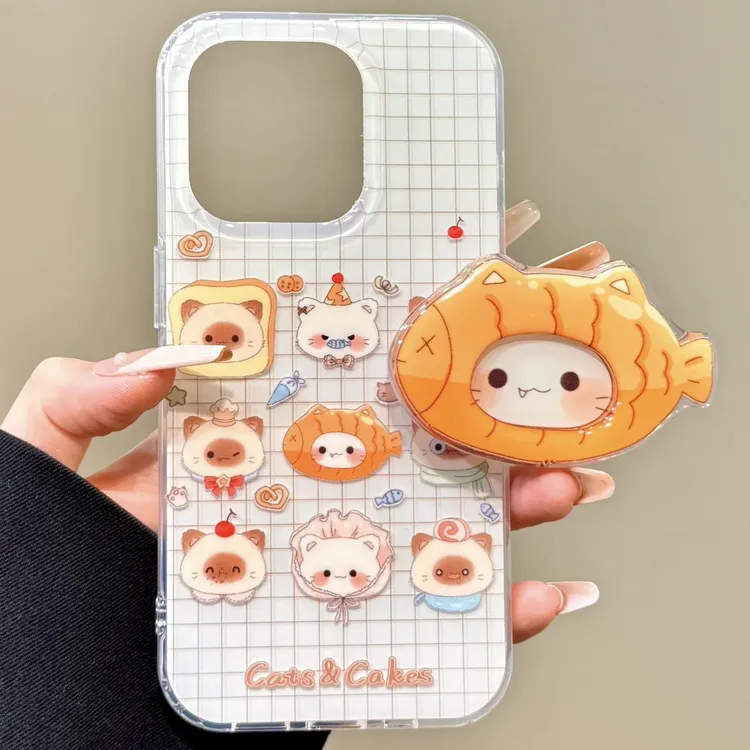 鲷鱼烧猫咪适用苹果iphone小米15/14/13promax防摔vivo华为oppo