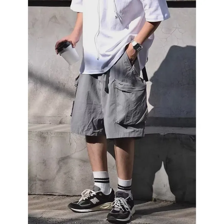 日系复古机能工装短裤男潮牌多口袋设计感宽松休闲五分裤