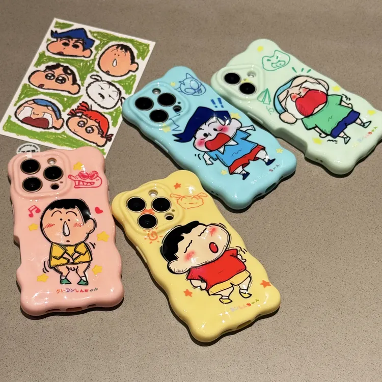 ZMGX趣味小新风间波浪云朵壳适用苹果16可爱手机壳iPhone15/14/13