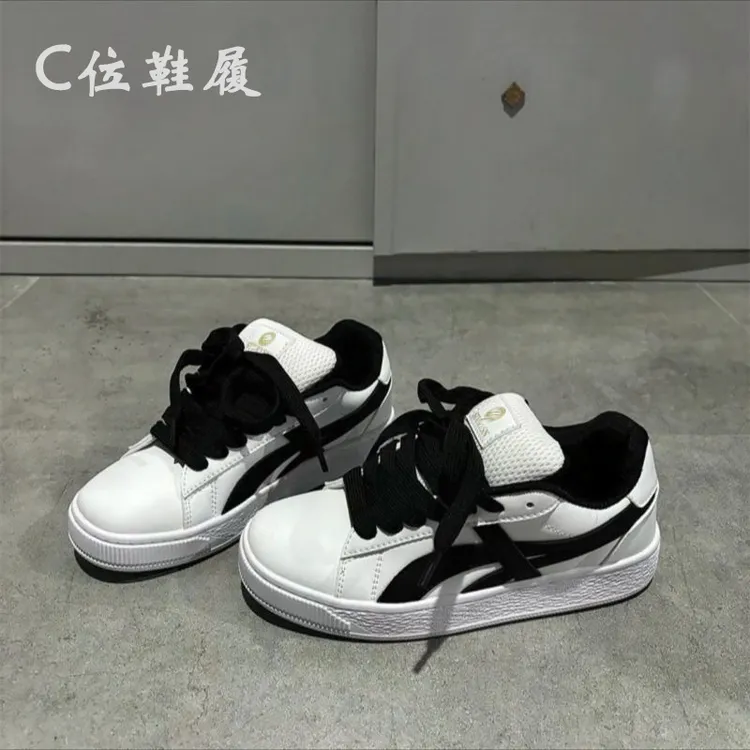 35-44码【退货补运费】韩版百搭小众复古黑色情侣板鞋新款休闲板鞋