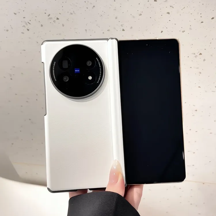 适用VIVOXFold5手机壳新款全包素皮磁吸双中轴保护壳XFold5商务