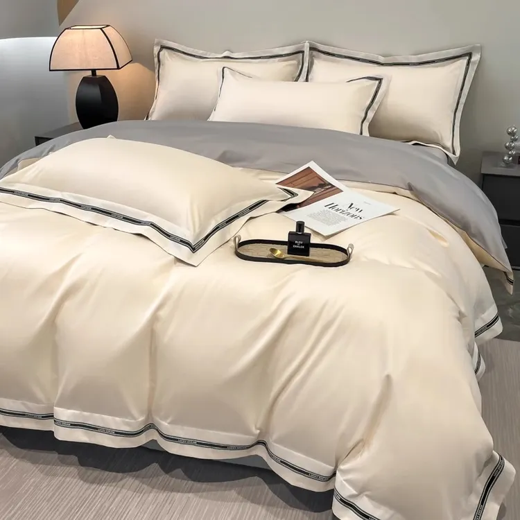 高级感长绒棉床上四件套全棉纯棉被套夏天床品2024新款床单床笠款
