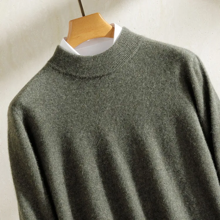 福利款男款半高领纯羊绒百搭休闲商务羊绒衫